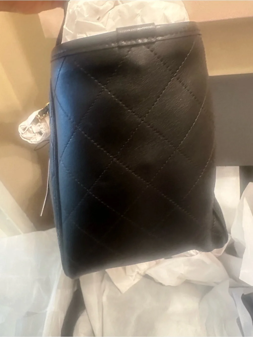 CHANEL Black Mini Shopping Tote with Gold-Tone Chain from 26B